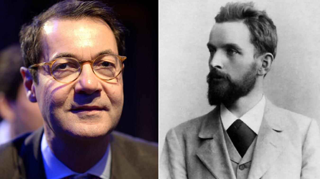 <p>Professor Bruno Colmant (links) interessiert sich für die Lehren des gebürtigen St.Vithers Silvio Gesell (rechts).</p>