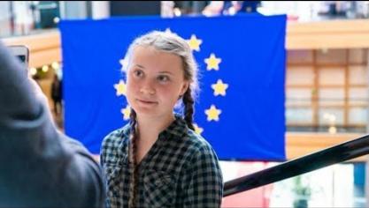<p>Greta Thunberg demonstriert mit anderen Klimaaktivisten aus ganz Europa in Brüssel</p>
