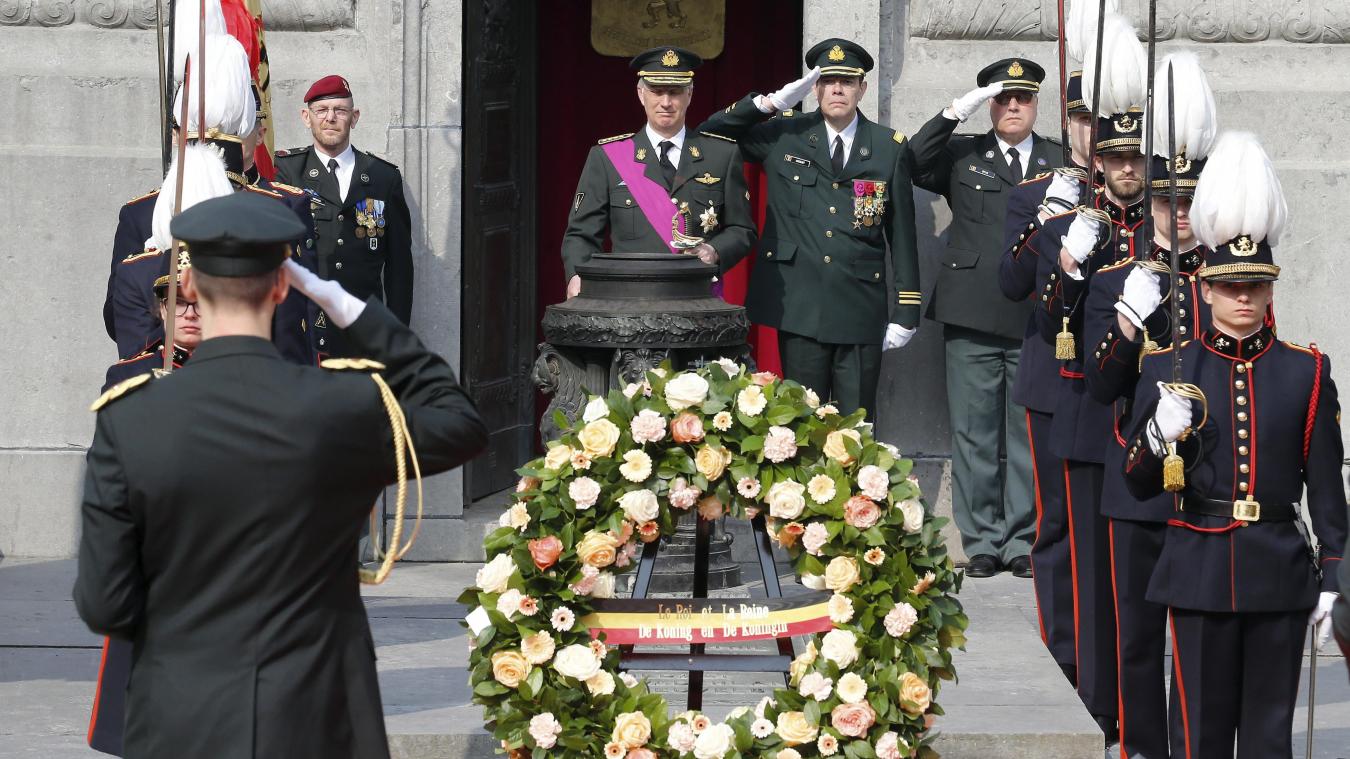 <p>König Philippe legte am Grab des unbekannten Soldaten einen Kranz nieder.</p>