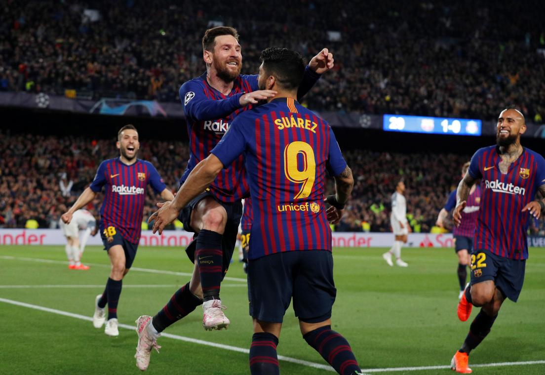 <p>Lionel Messi (l.) erzielte Treffer 599 und 600 für den FC Barcelona.</p>