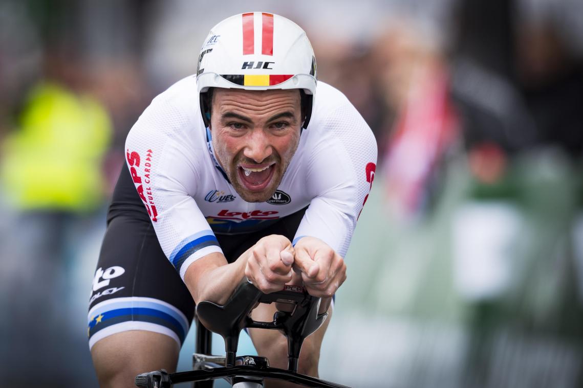 <p>Victor Campenaerts musste sich Primoz Roglic geschlagen geben.</p>