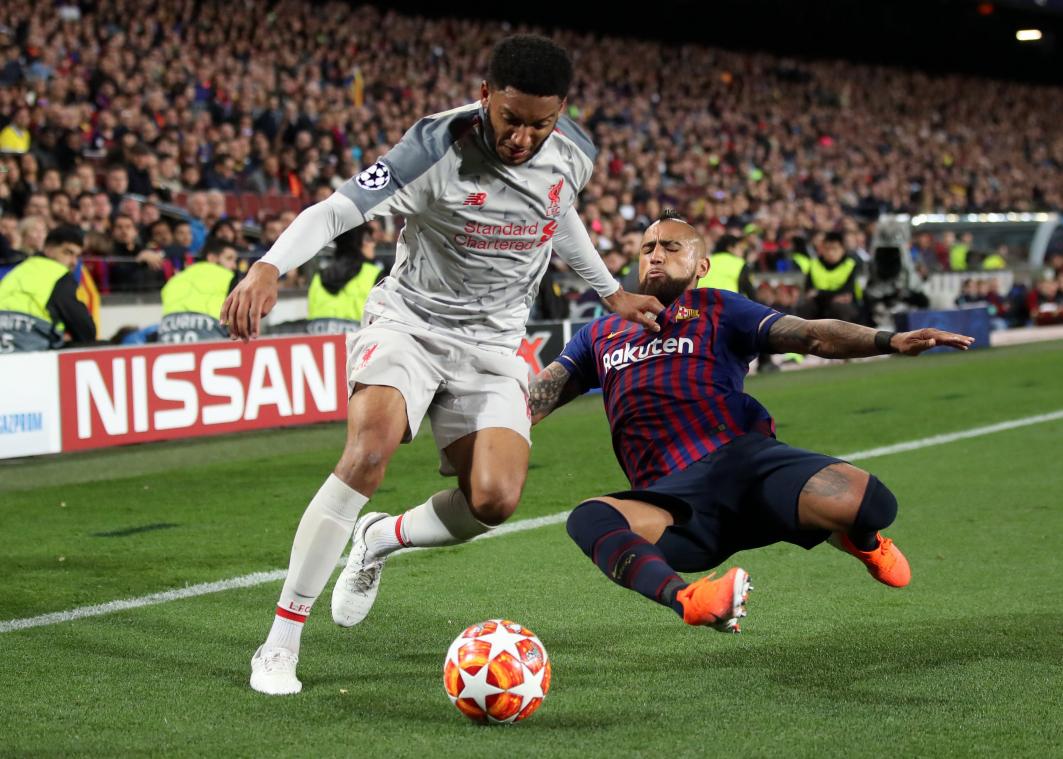 <p>Barcelona (r., Arturo Vidal) hat gute Karten auf das Endspiel.</p>