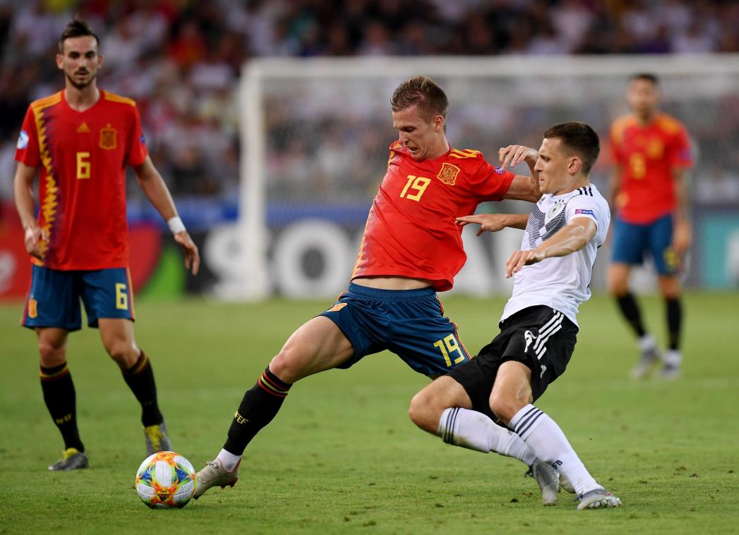 <p>Dani Olmo erzielte das vorentscheidende 2:0 für Spanien mitten in eine deutsche Drangphase hinein.</p>