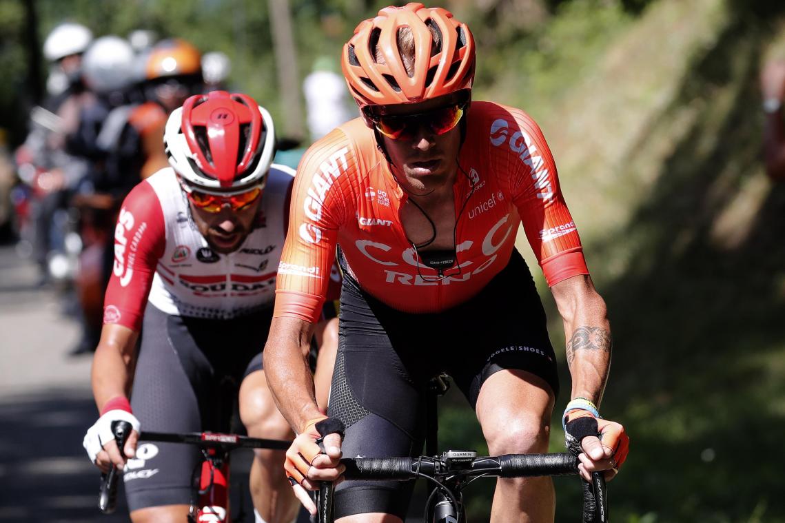 <p>Alessandro De Marchi (vorne) hatte noch am Samstag mit Thomas De Gendt um den Etappensieg gekämpft.</p>