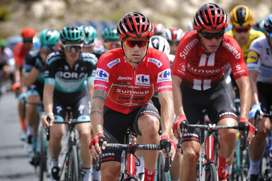 <p>Nicolas Roche verteidigte das Rote Trikot.</p>