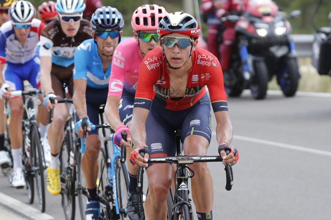 <p>Dylan Teuns (vorne) ist neuer Vuelta-Gesamtspitzenreiter.</p>