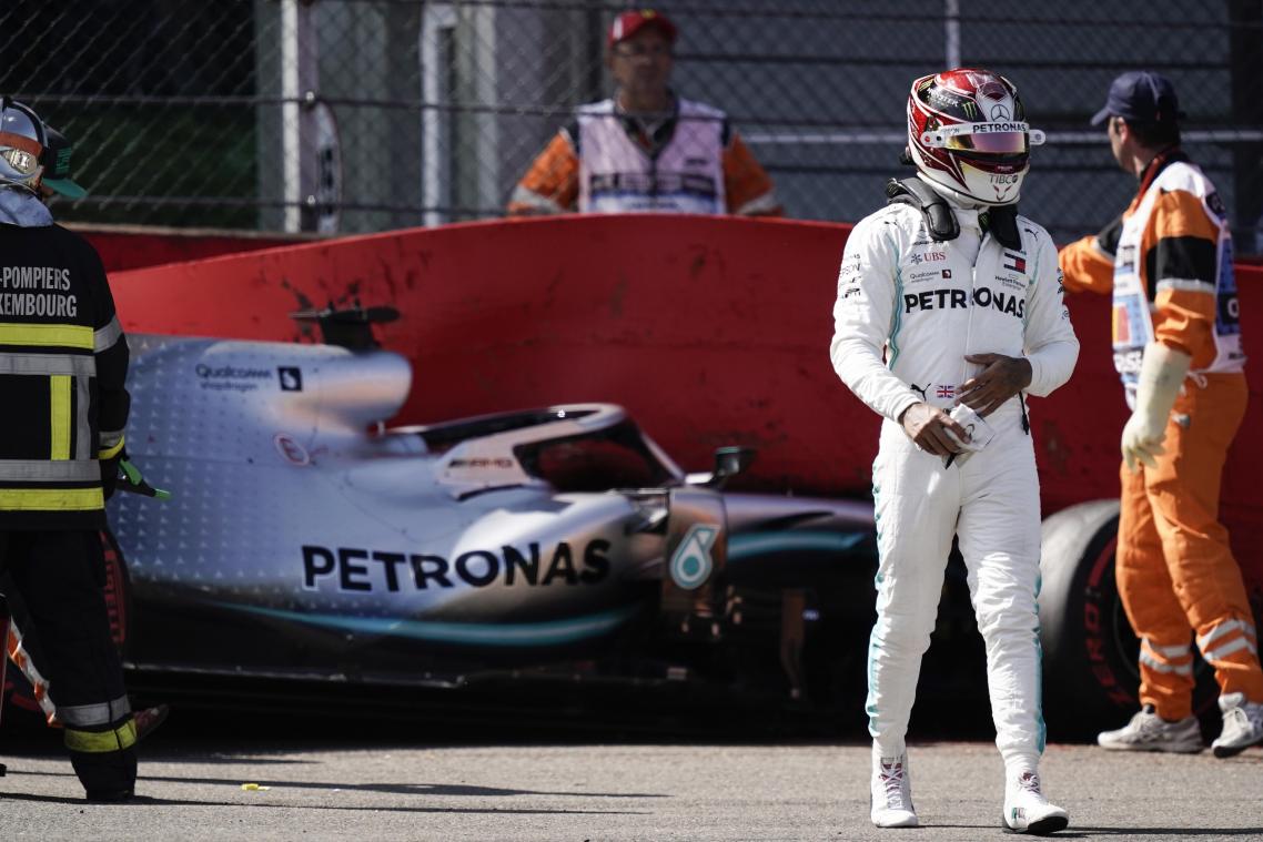 <p>Lewis Hamilton setzte seinen Mercedes am Samstagmittag gegen die Wand.</p>