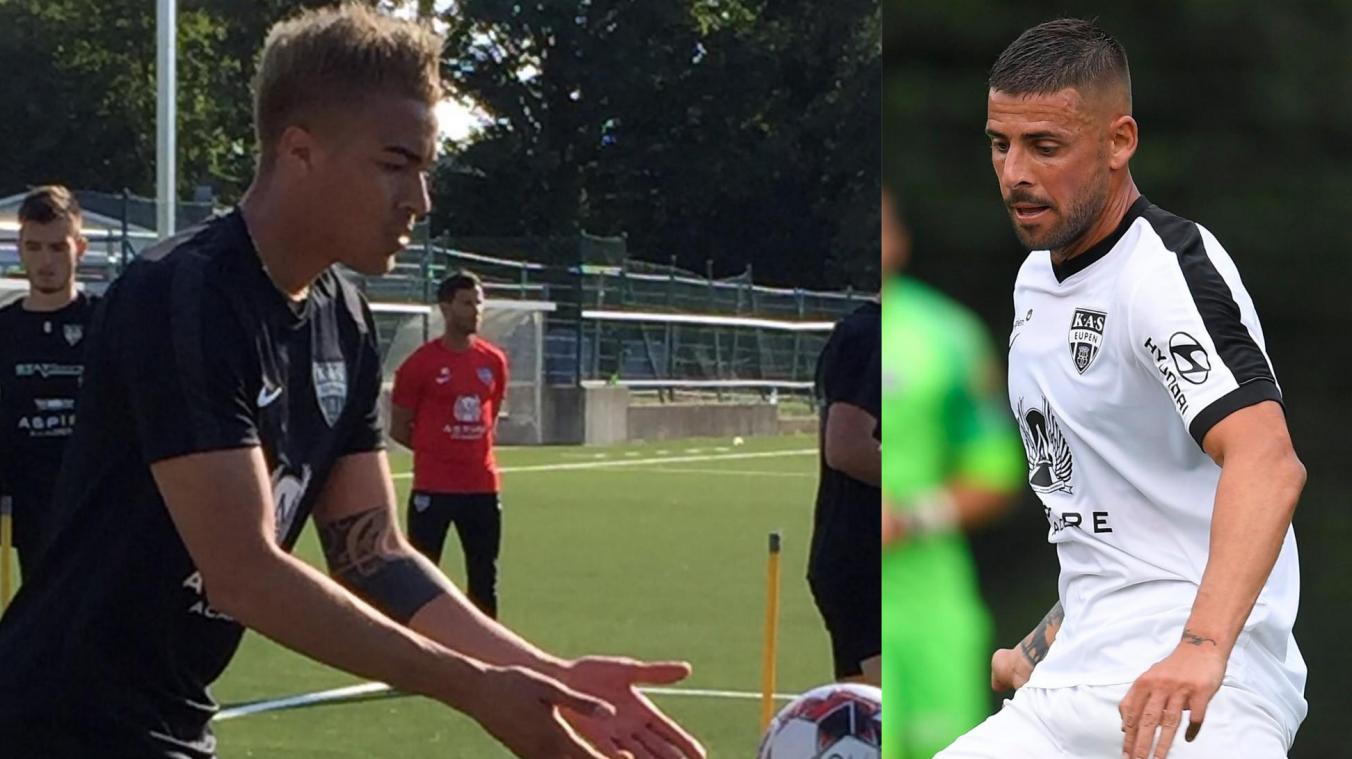 <p>Adalberto Penaranda (l.) trainierte zum ersten Mal mit, während sich Xavi Molina verabschiedete.</p>