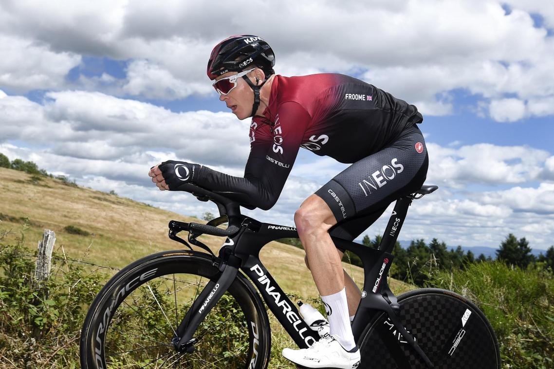 <p>Chris Froome wenige Minuten vor seinem Sturz am 12. Juni</p>