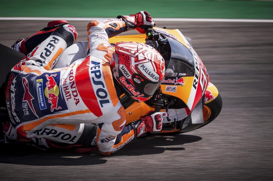 <p>Marc Marquez (Honda) stürmt seinem sechsten MotoGP-Titel entgegen.</p>