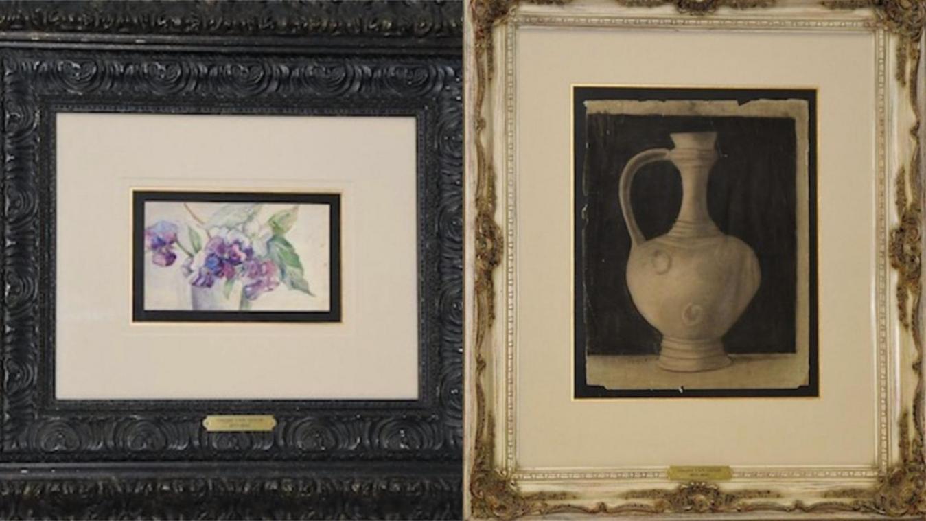 <p>Diese beiden Werke von Van Gogh – links „De Bloemen“, rechts „De Kruik“ – wurden versteigert.</p>
