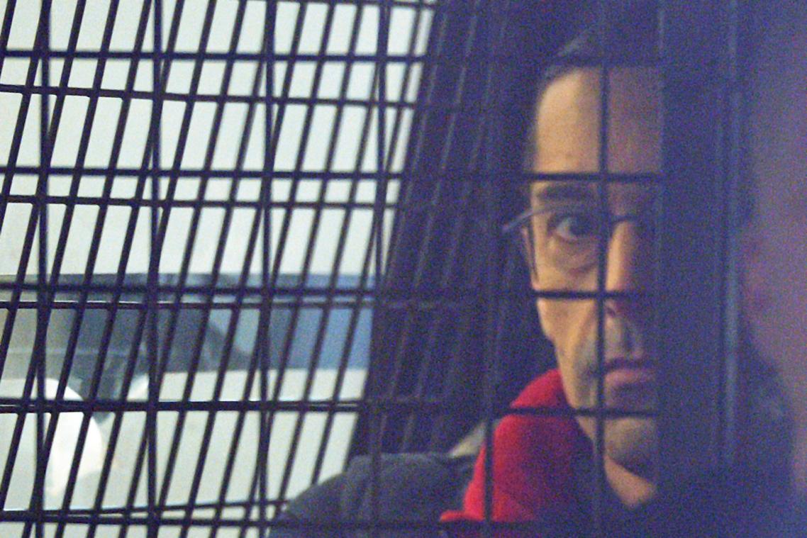 <p>Der Dutroux-Komplize Michel Lelièvre auf dem Weg zu einem Gerichtstermin.</p>