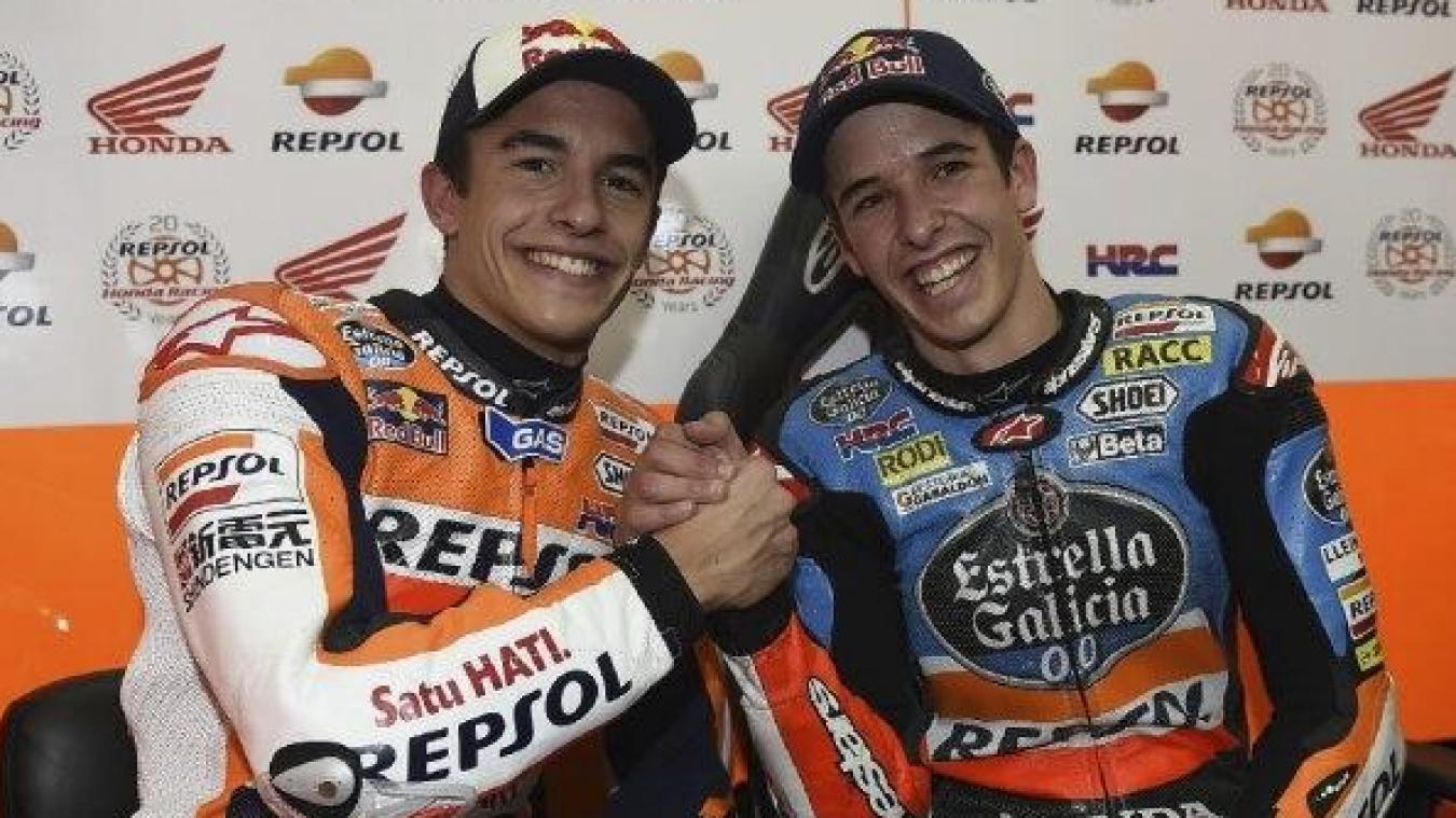 <p>Bruderduell im Honda-Werksteam 2020 in der MotoGP: Marc (l.) und Alex Marquez</p>