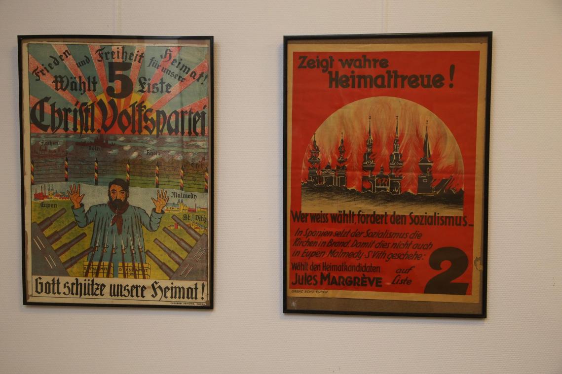 <p>Plakate aus der Zeit zwischen den Kriegen sind ausgestellt.</p>