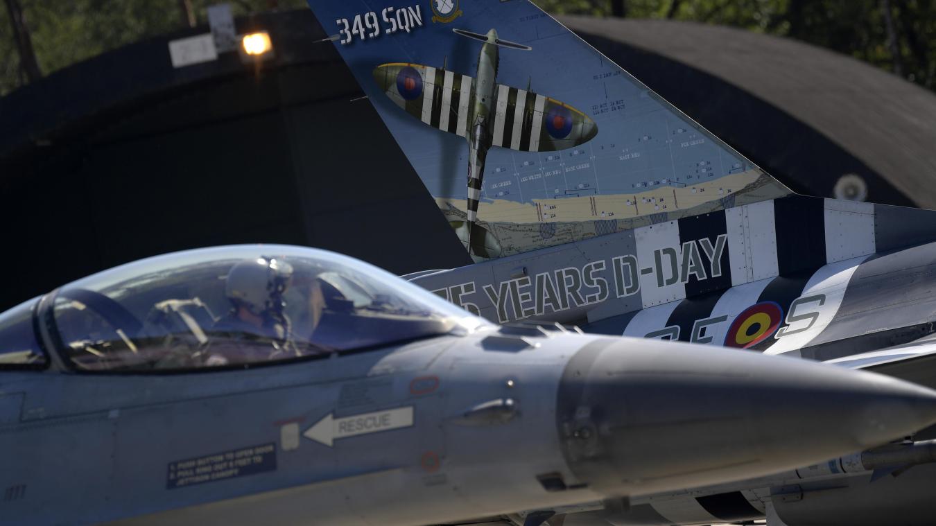<p>Eine belgische F-16 auf der Militärbasis in Kleine-Brogel.</p>