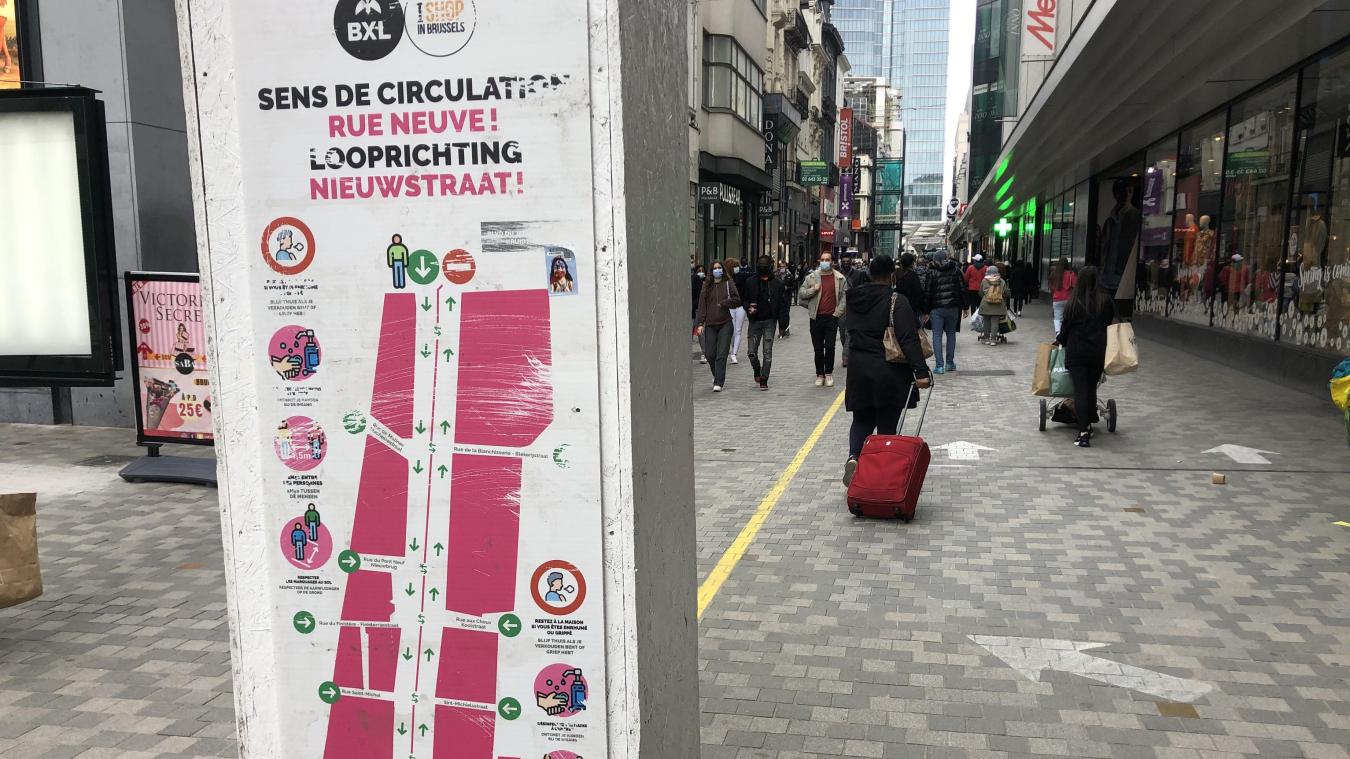 <p>Die rue Neuve in Brüssel am Freitagnachmittag.</p>