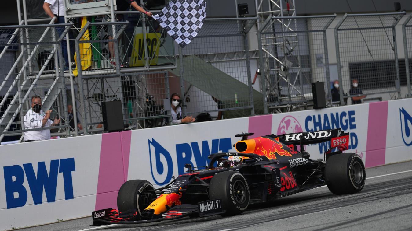 <p>Max Verstappen aus den Niederlanden vom Team Red Bull fährt als Sieger ins Ziel.</p>