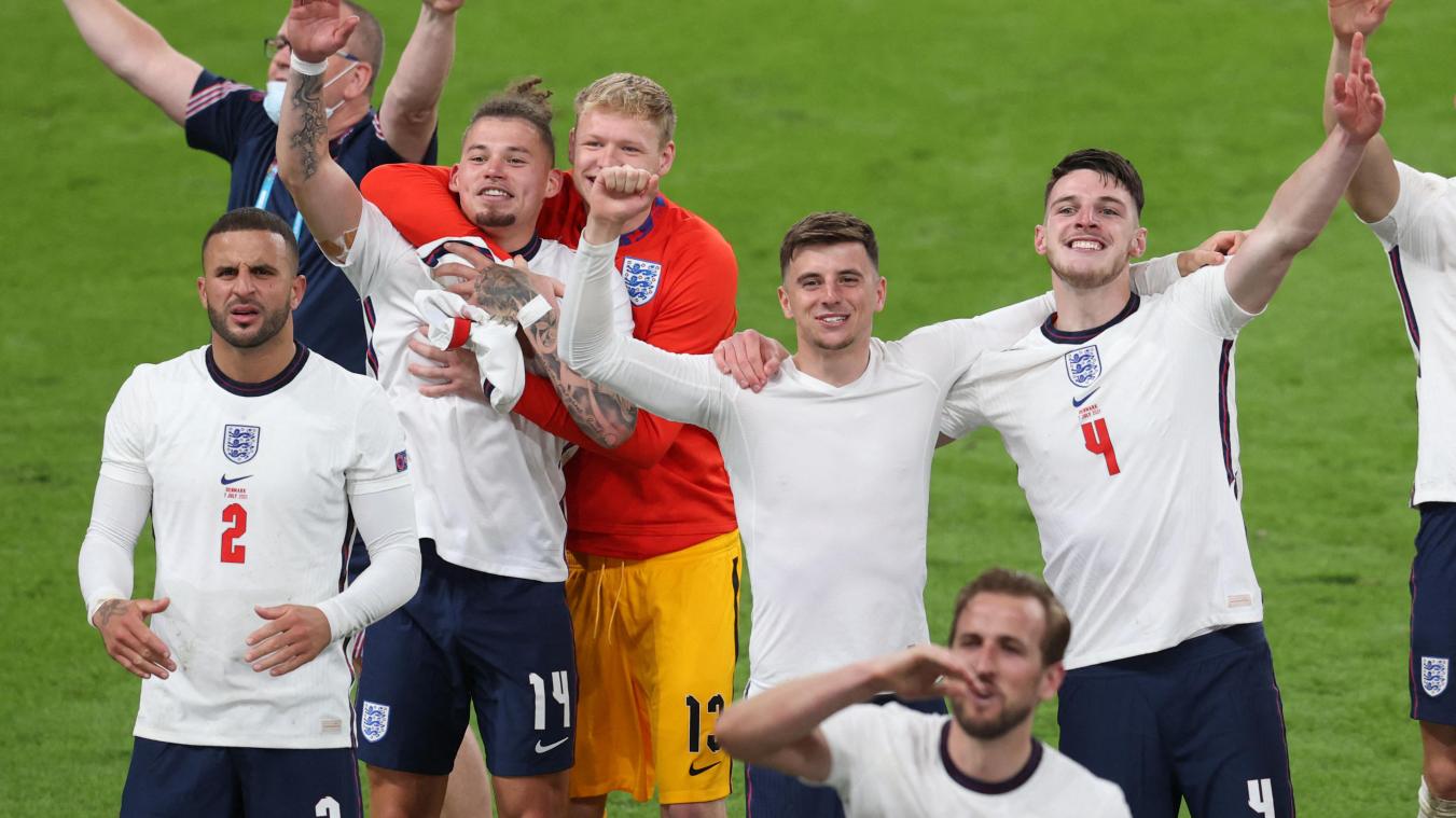 <p>Die „Three Lions“ feierten ihren Finaleinzug gegen Dänemark.</p>