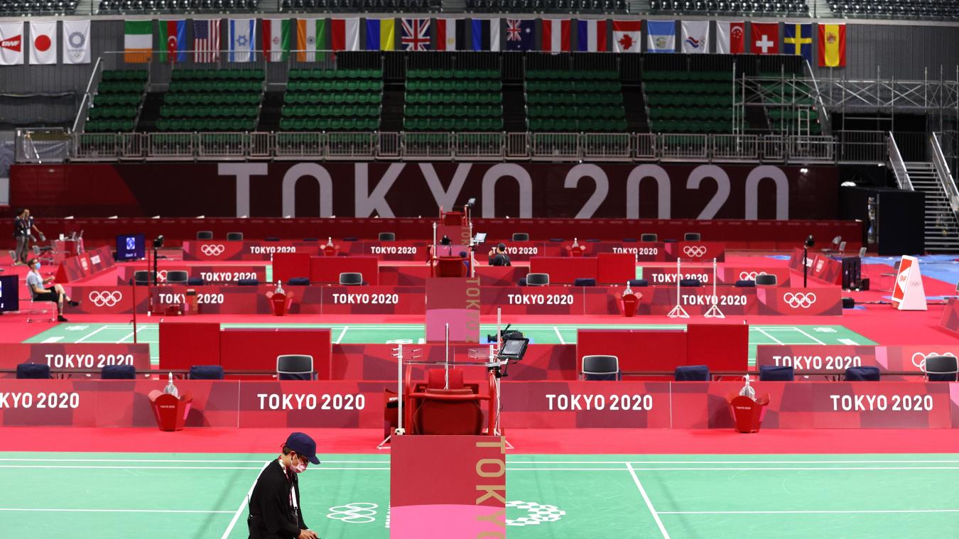 <p>Blick auf den Badminton-Austragungsort Musashino Forest Sport Plaza vor den Olympischen Spielen.</p>
