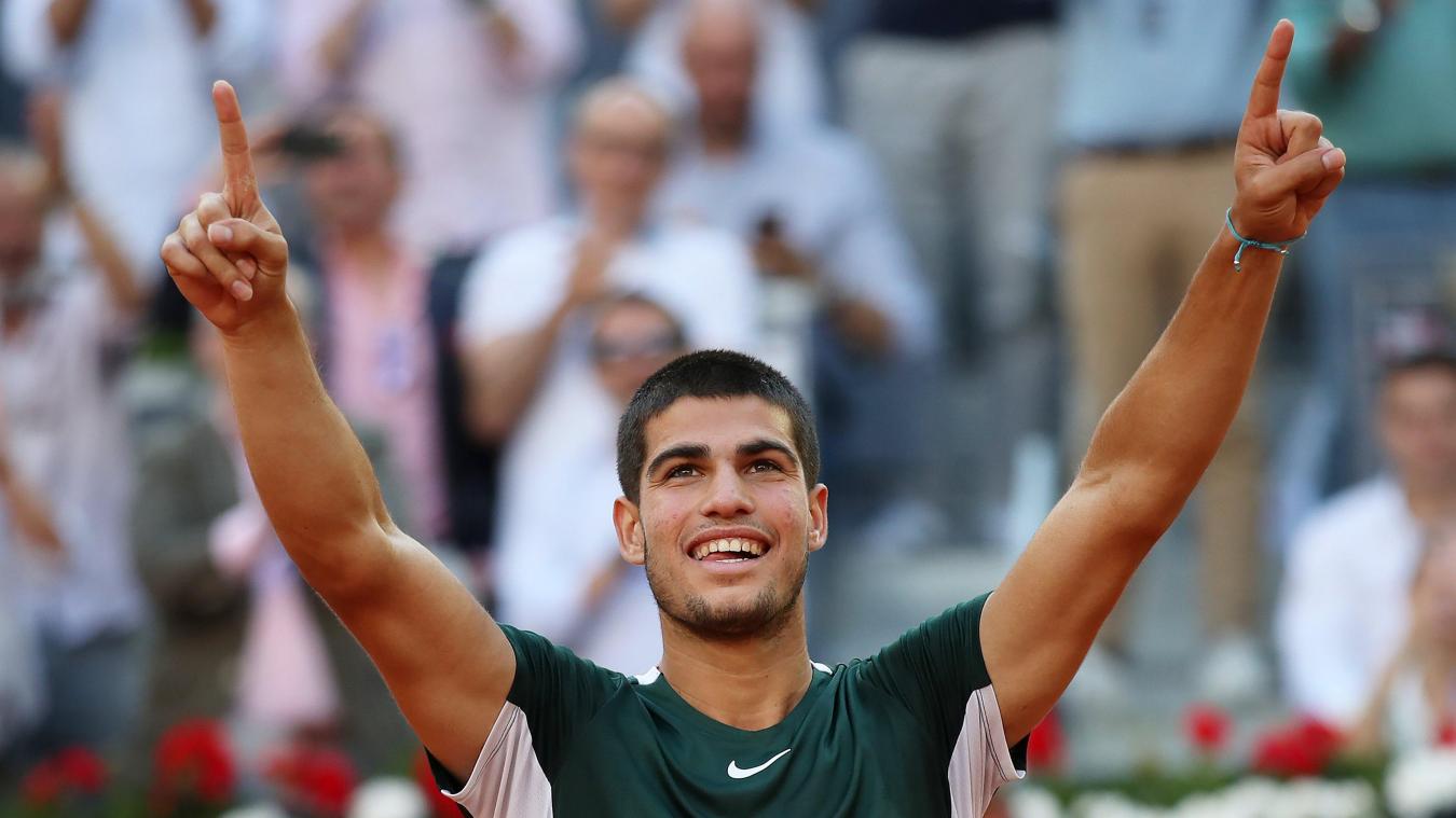 <p>Carlos Alcaraz besiegte in Madrid Nadal, Djokovic und im Finale schließlich Zverev.</p>