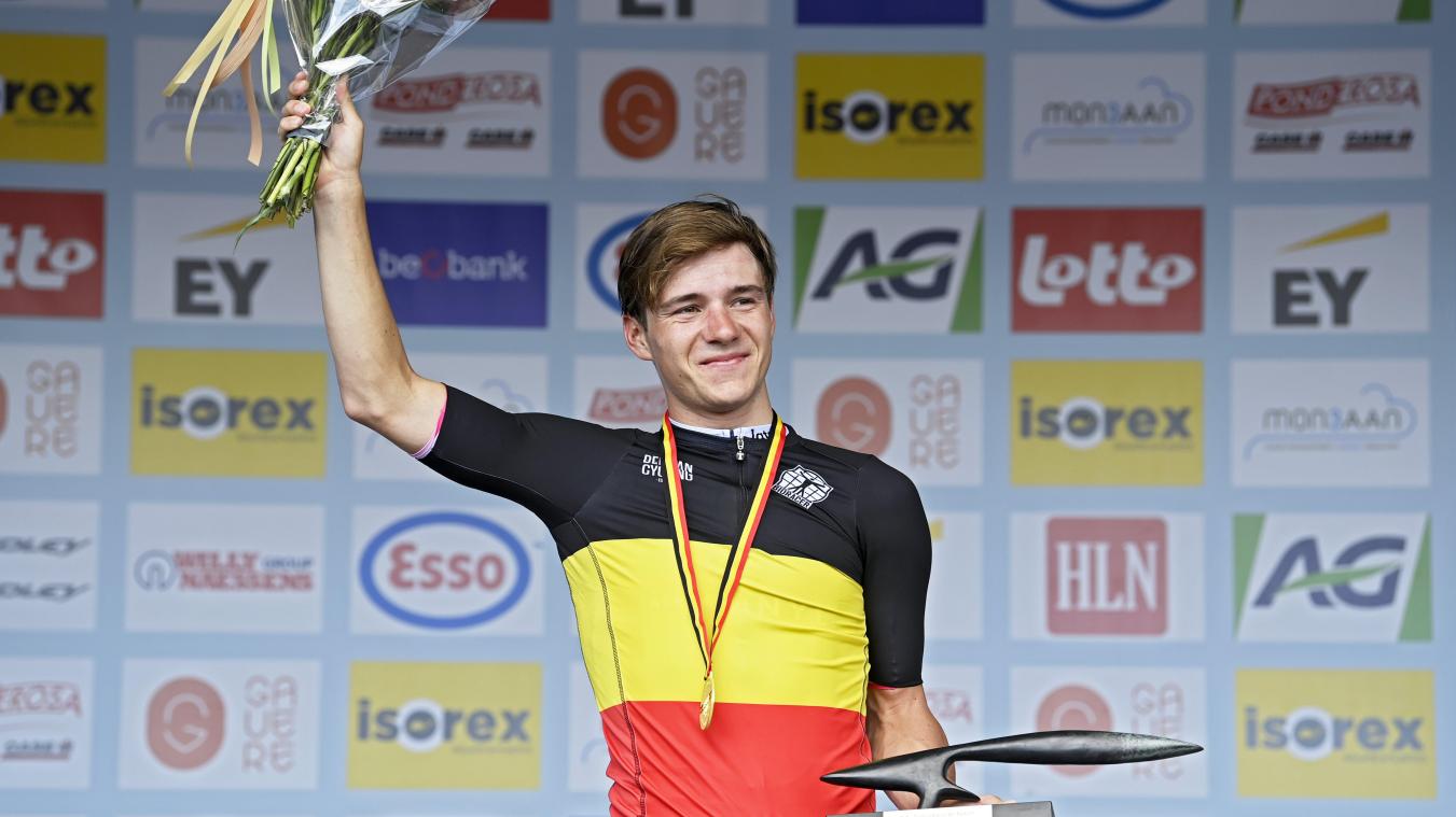 <p>Remco Evenepoel ist erstmals Belgischer Meister im Zeitfahren.</p>