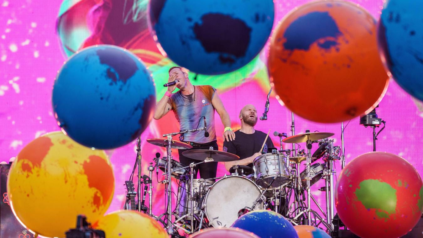 <p>Coldplay (Bild: Sänger Chris Martin und Drummer Will Champion) füllen an vier Abenden das König-Baudouin-Stadtion - ein Rekord.</p>