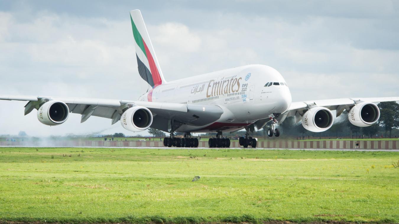 <p>Eine Maschine der Airline aus Dubai landet am Landesflughafen in Zaventem.</p>