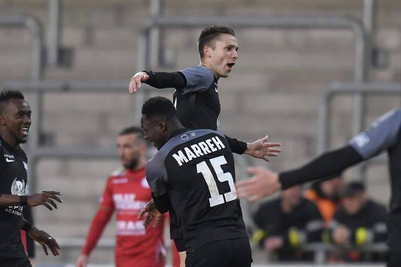 <p>Nils Schouterden brachte die AS Eupen in der 10. Minute in Führung. Foto: David Hagemann</p>