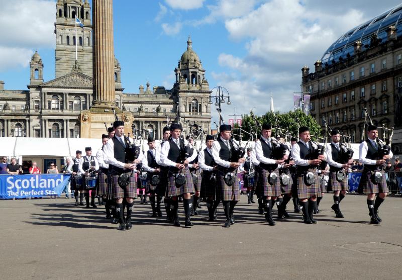<p>Wenn die Dudelsack-Meisterschaft steigt, ist in den Straßen von Glasgow einiges los.</p>