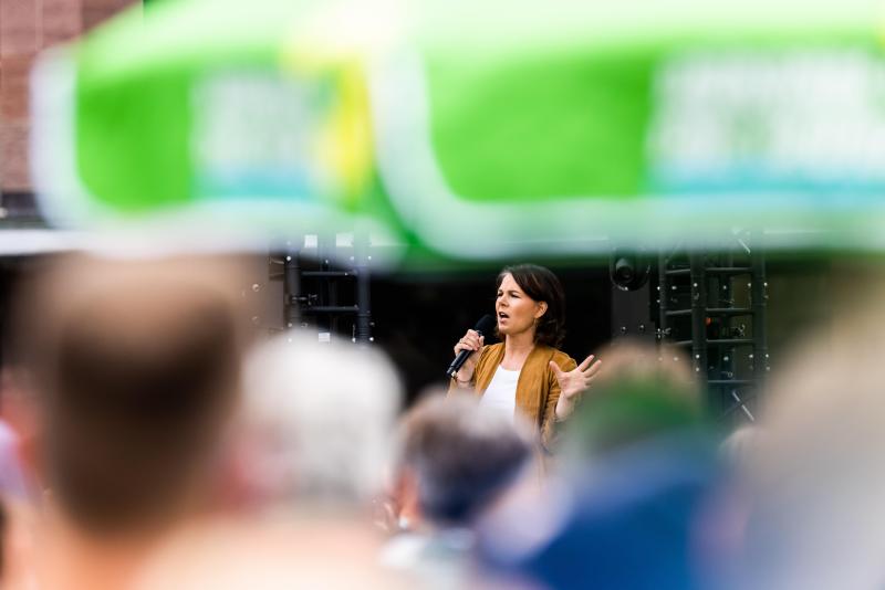 <p>Die Kanzlerkandidatin der Grünen, Annalena Baerbock, hat auf ihrer Wahlkampftour auch die Stadt im Breisgau besucht.</p>