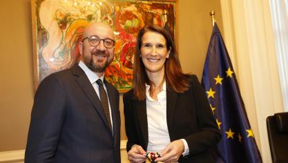 <p>Charles Michel (links) zieht es zur EU.</p>