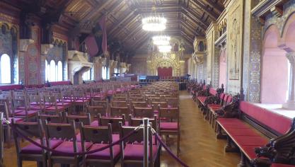 <p>Der große Festsaal der Wartburg wird auch heute noch für Veranstaltungen genutzt.</p>